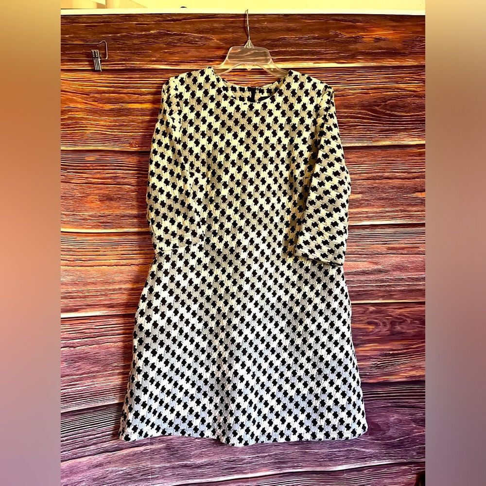 Just Taylor Plaid Textured Dress. Size 12.